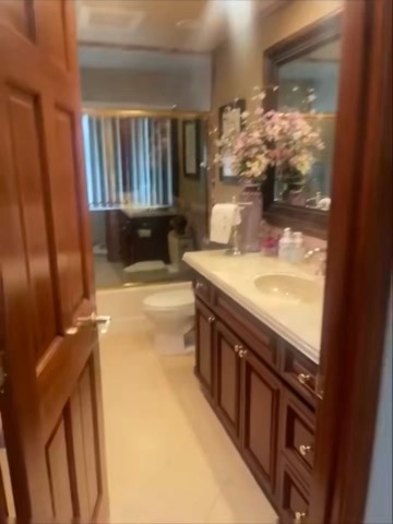 Full bathroom, with the shower and floor scrubbed.